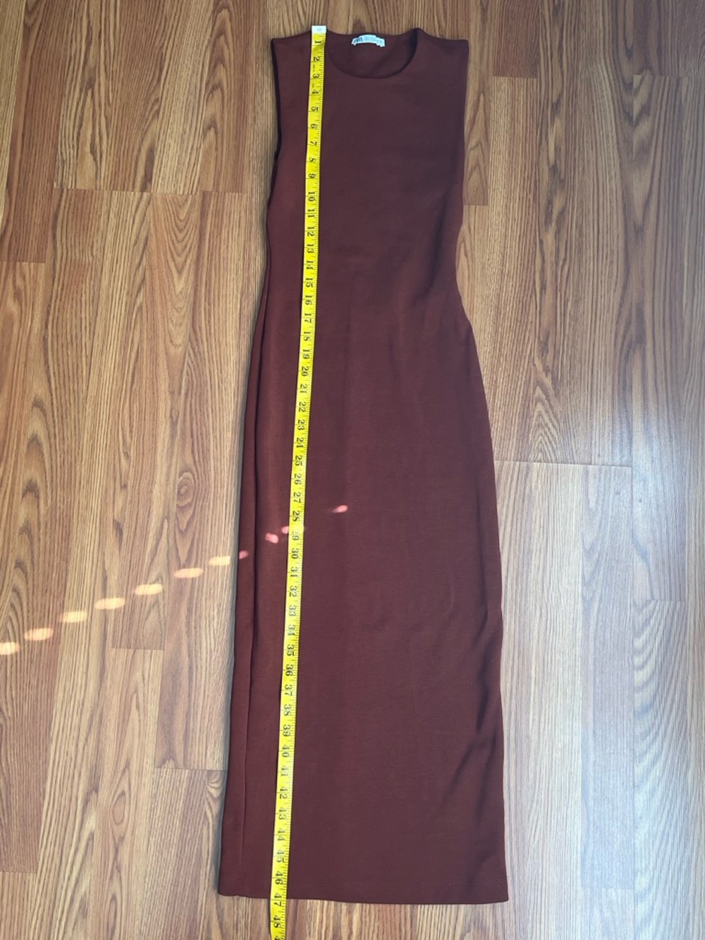 Zara Backless Sleeveless Maxi Dress in Deep Brown